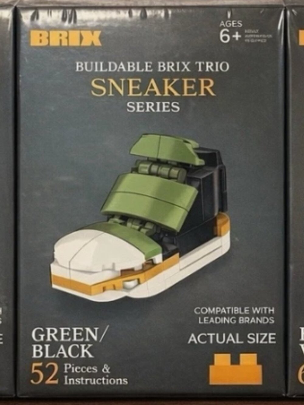 BRIX BUILDABLE SNEAKER SERIES TRIO SET-RED/WHITE--GREEN/BLACK--BLUE WHITE-SEALED - Picture 3 of 6